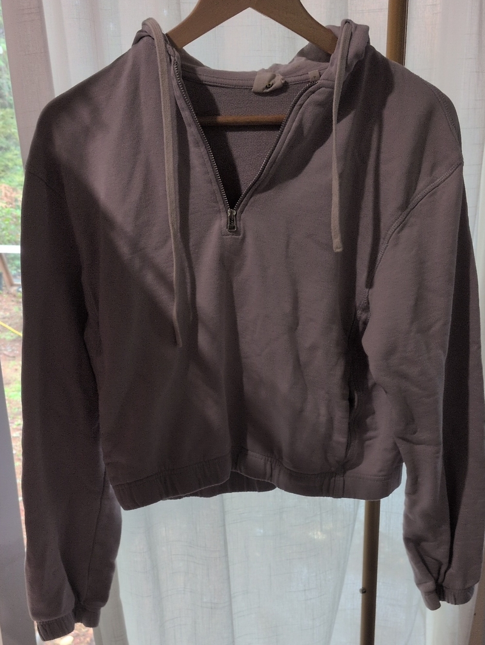 KOTN Lilac Crop Zip Hoodie - Small